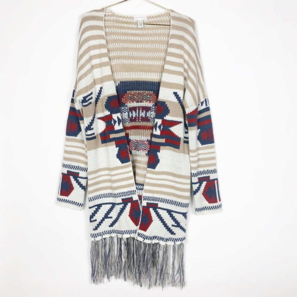 Full Tilt Boho Aztec Print Long Cardigan